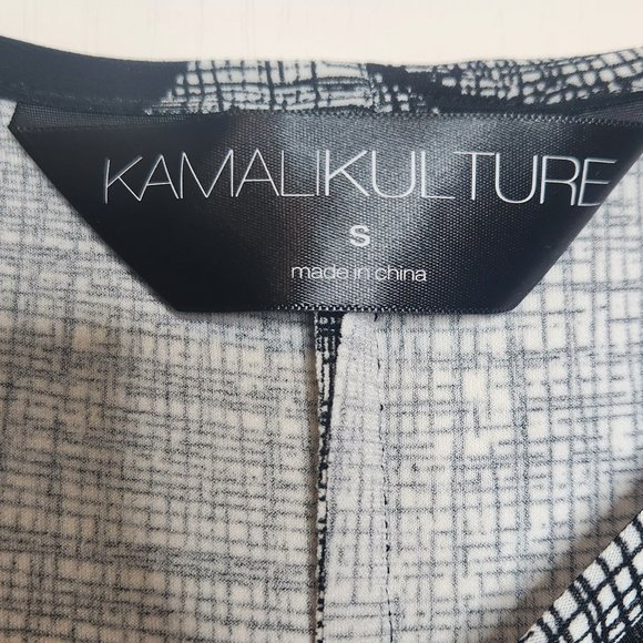 KAMALIKULTURE PRINTED BLACK MESH KNEE LENGTH DRESS -SIZE SMALL - Picture 3 of 4